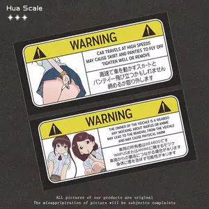 Anime Girl Warning Slogan Car Sticker, 1 Count Vinyl Sticker, Car Exterior Decoration Sticker, Suitable for Bumper Stickers, Motorcycle Decoration, Car Decals, Vehicle Decoration