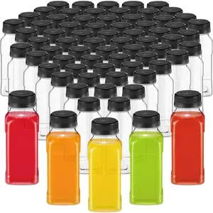 48 count 6.7 oz Plastic Bottles with Caps Small  Juice Containers with Lids Empty Clear Drink Containers for Fridge Mini Fridge Bottles for Water Milk Juicing