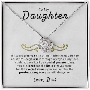 Gift For Daughter From Dad - Special to Me Love Knot Necklace A4B