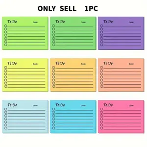 1pc 50sheets Sticky Notes With Date Markers Multi-color Liner Sticky Notes Self-adhesive Sticky Notes Memo Pad Memo To Do List For Planner Reminder Learning, Home Office Supplies