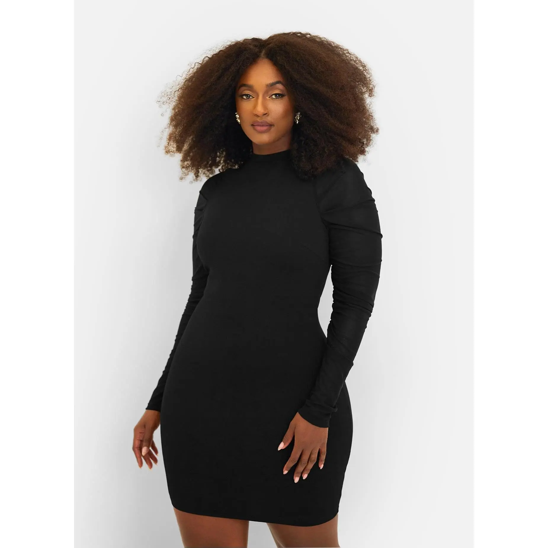 Believe Me Mesh Long Sleeve Mini Bodycon Dress