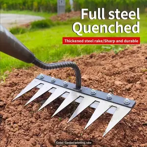 1pcs Heavy-Duty Metal Weeding Rake for Gardening and Soil Aeration, Ideal for Tilling and Weed Removal, Handle Not Included, Durable Gardening Tools
