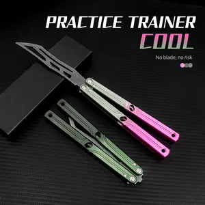 Balisong Flipper Tool, Aluminum Alloy Handle, Hand-Crank Skill Toy, Beginner Practice Toy, Metal Tool, High-Quality Edc