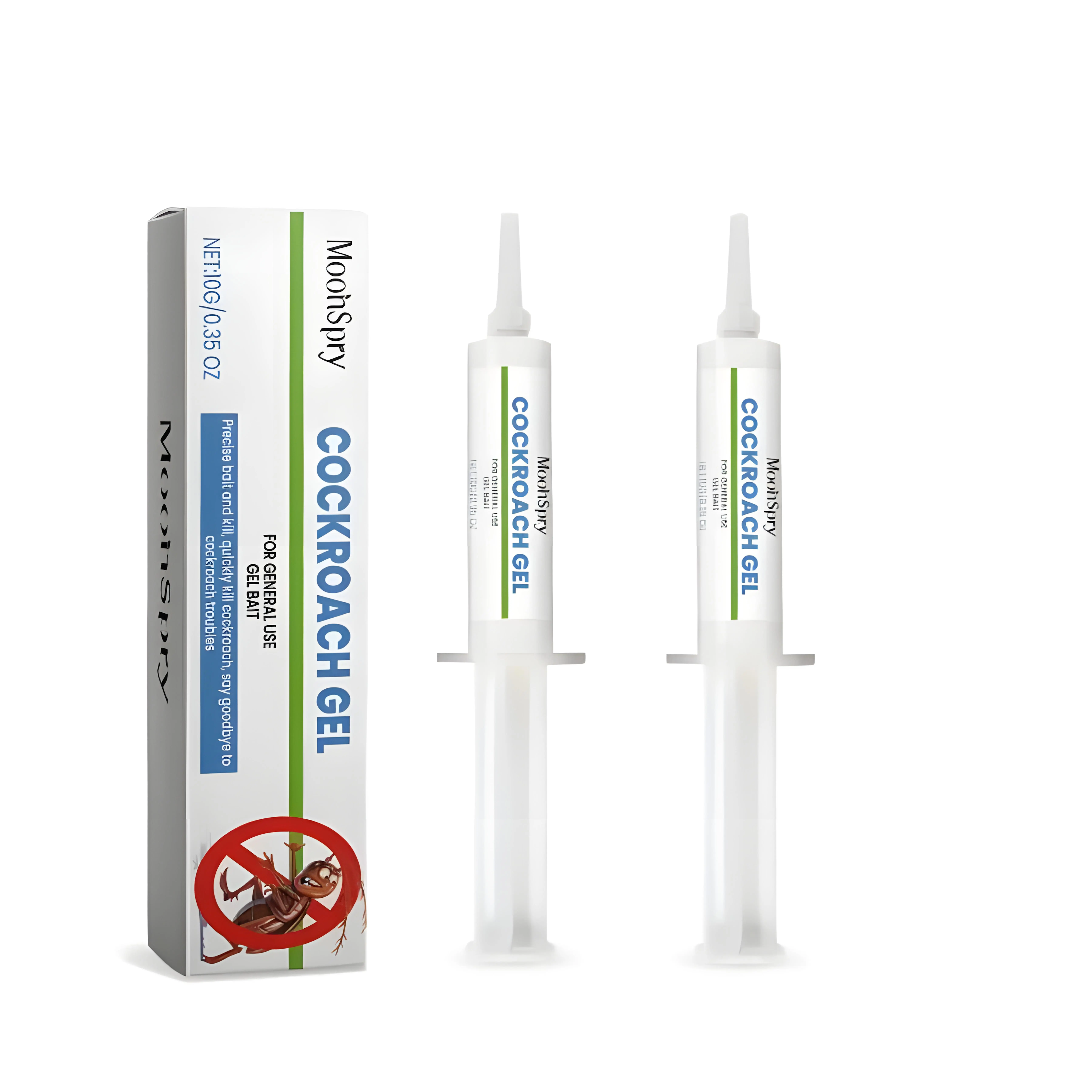 2PCS Cockroach Exterminator Gel Bait - Fast Infestation Control, Easy Precise Application Syringe, Safe Indoor Home Supplies Insect Control