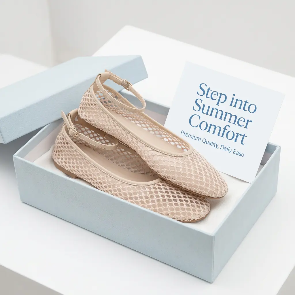 Women's Woven Mary Jane Flats - Woven Fabric, Elastic Ankle Strap, Flat Heel, Breathable Soles, Lightweight Cushioned Footwear for Summer Travel, Soft, Classic