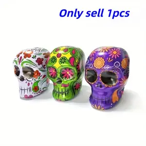 Halloween Skull Candy Jar, Matte Iron Storage Container, Ideal for Cookies and Snacks, Jewelry Display and Packaging, Bead Organizer