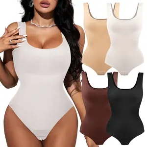 Womens' Waist Trainer Round Neck Tummy Control Shapewear Bodysuit Butt Lifter Full Body Shaper, Ladies Black Body Suits Corset Body Shaper Shapewear for Women Soft Simple Comfy Snatched Waistline, Womenswear