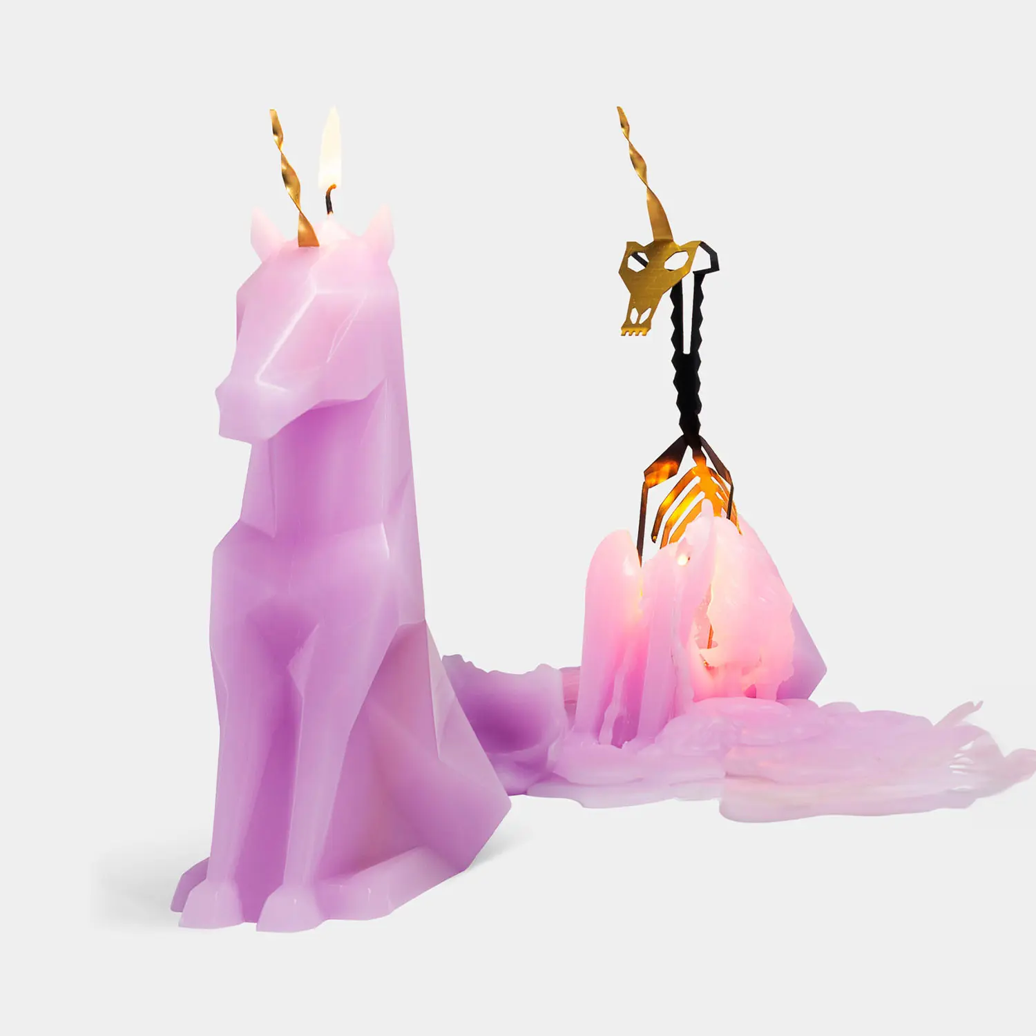 PyroPet Skeleton Candle - Einar (Unicorn) - Lilac | Metallic Skeleton | Unique Skeleton Reveal | 16hr Burn