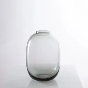 Smokey Gray Glass Bean Vase