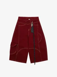 Denim Welt-Embellished Cargo Jorts - 2408