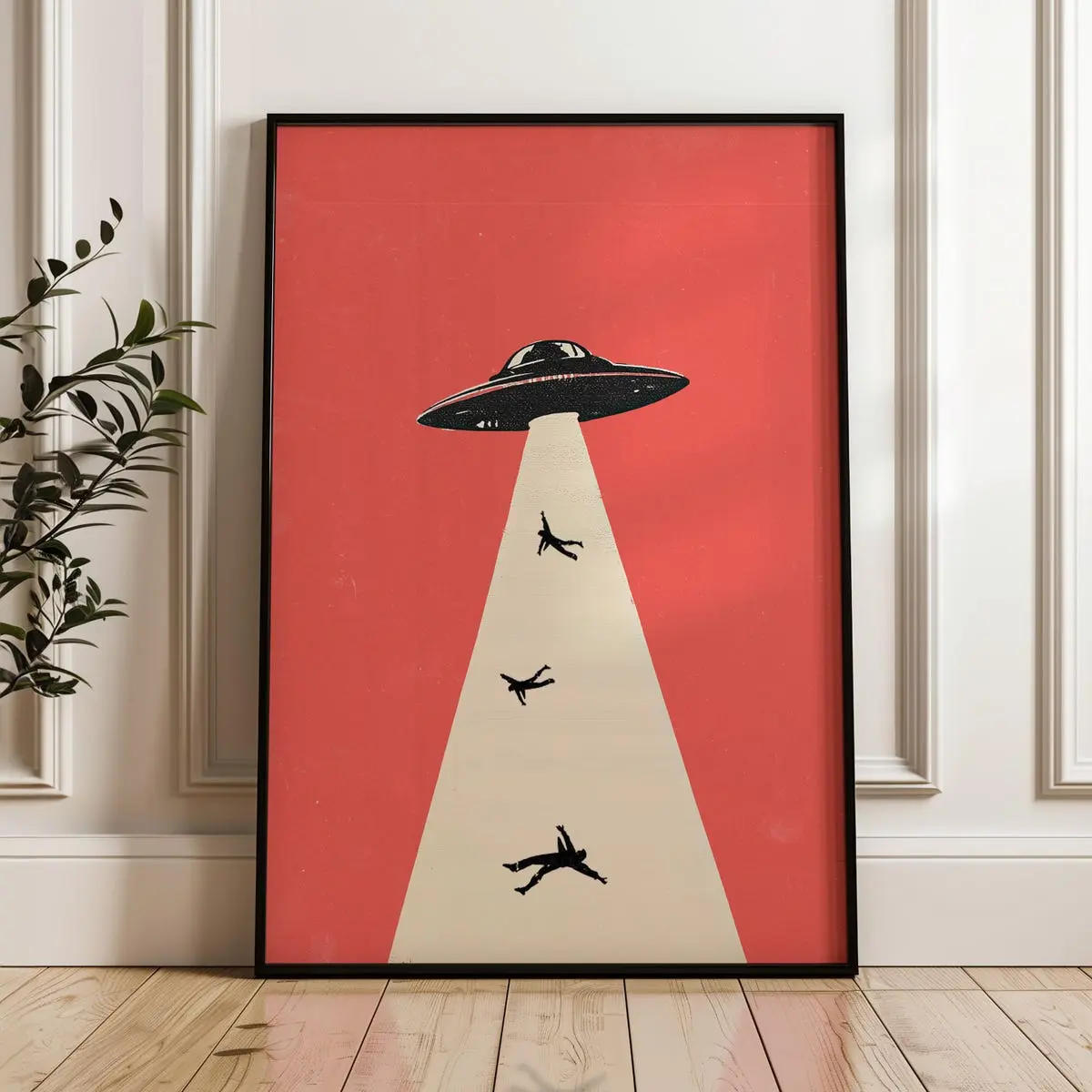 Spaceship Poster, Alien Abduction Print , Retro Futurism, Whimsical Ufo Print, Y2k Decor|Framless Poster