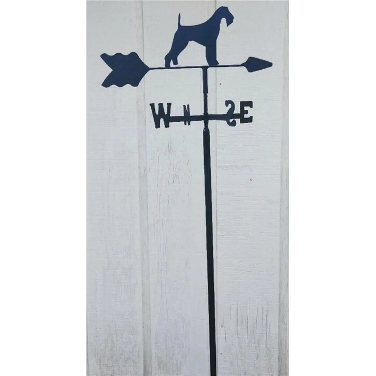 212 MAIN Airedale Terrier Garden Weathervane, Steel Plasma-Cut Rust-Proof Outdoor Decor, Durable Finish, 2-Piece Ground Pole Lazy Scroll Ground Mount, Wind Direction Indicator, Garden Statues & Sculptures