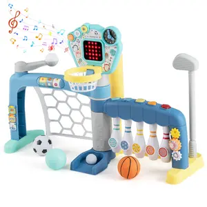 5 in 1 Toddler Sports Activity Center with Basketball Hoop Soccer Golf,  18 Months+​