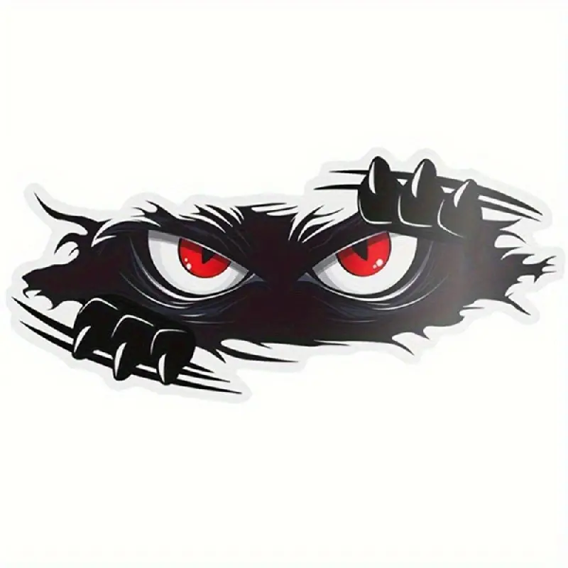 Angry Peeping Monster Vinyl Car Sticker, Large Durable Decal Car Decals for Cars Trucks Sports Vehicles, Smooth Surfaces Laptops Water Bottles