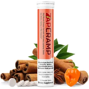 ZapCramp Stop Muscle Cramps Fast with Capsaicin from Habanero Fruit Powder Liquifying Chewable Tablets with Electrolytes for Body and Leg Cramps Relief- 12 Tablets