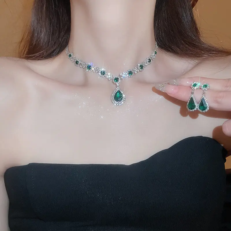 emerald necklace women - TikTok Shop