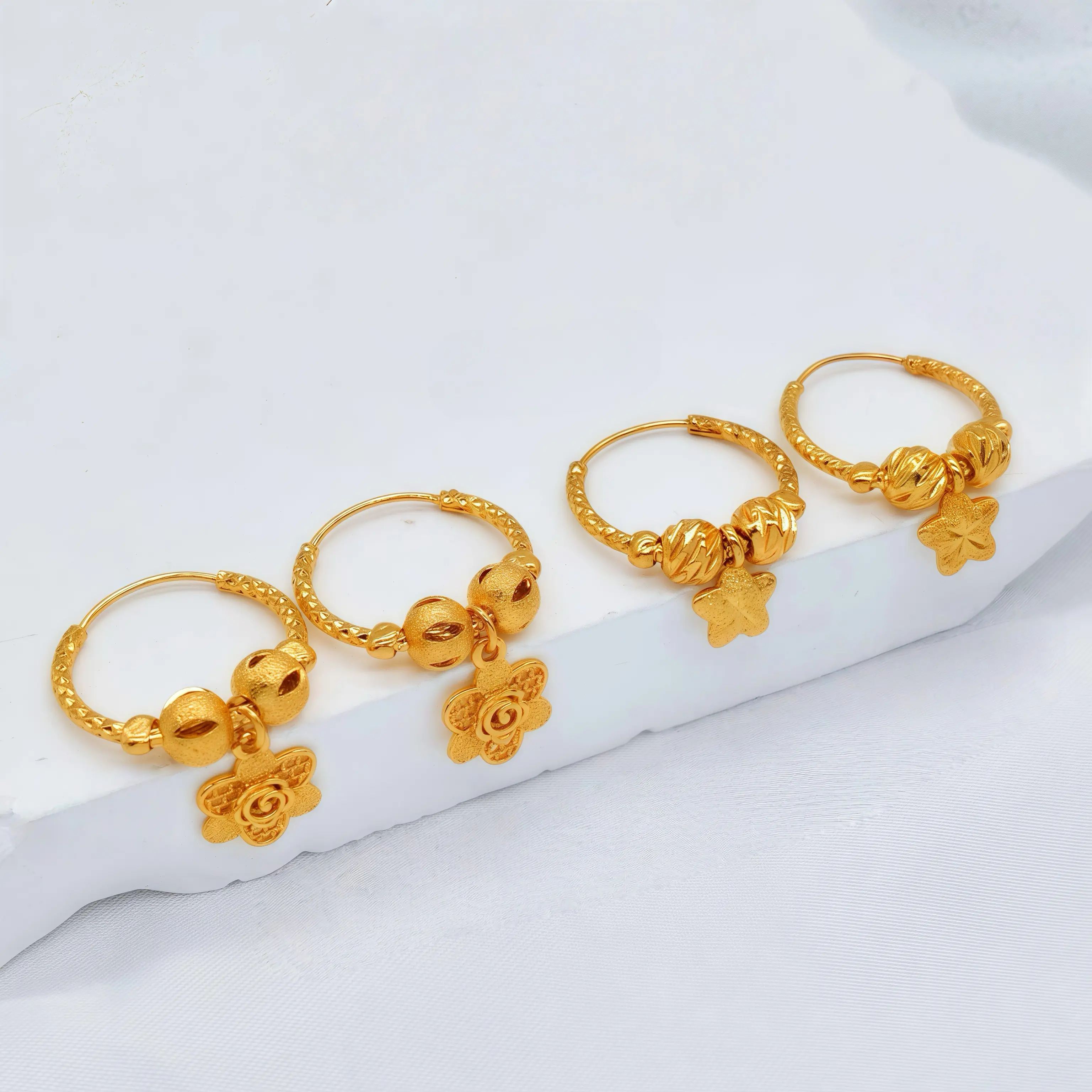 2-Pair Vintage Elegant Copper Jewelry Earrings, Ethnic Simple Style, Creative Design Female Daily Casual Gift Earrings