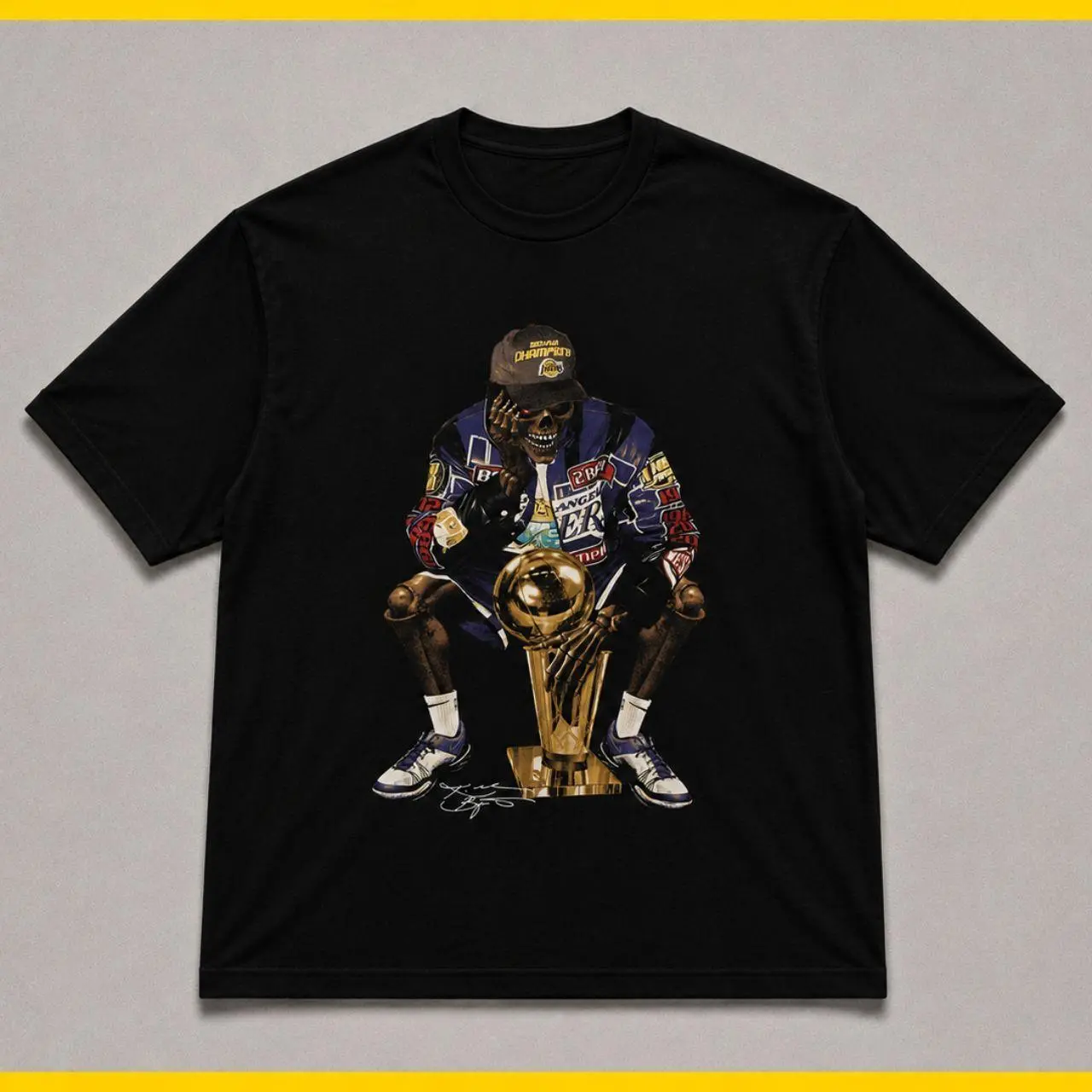 Men's T-shirt, “Champions Skeleton Trophy” Graphic Tee, Champions Skeleton Trophy Graphic T-Shirt, Vintage Basketball Streetwear Tee, Retro Sports Graphic Shirt, Hypebeast Skeleton Tee, Oversized Y2K Unisex Gift