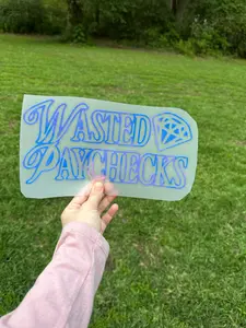Wasted paychecks vehicle decal