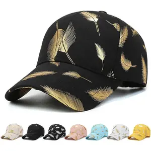 Unisex Bashball Cap Hat Stylish Feather for Men Women Hats Outdoor Sports Empty Top Sun Visor Caps Suitable for Wear,Travel