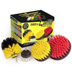 212 MAIN Drillbrush 5-in. Soft & Medium Nylon Bristle Metal Handle Drill Brush Set, Multi-Color, Power Scrubbing Tool with Quick-Change Shaft for Easy Attachment