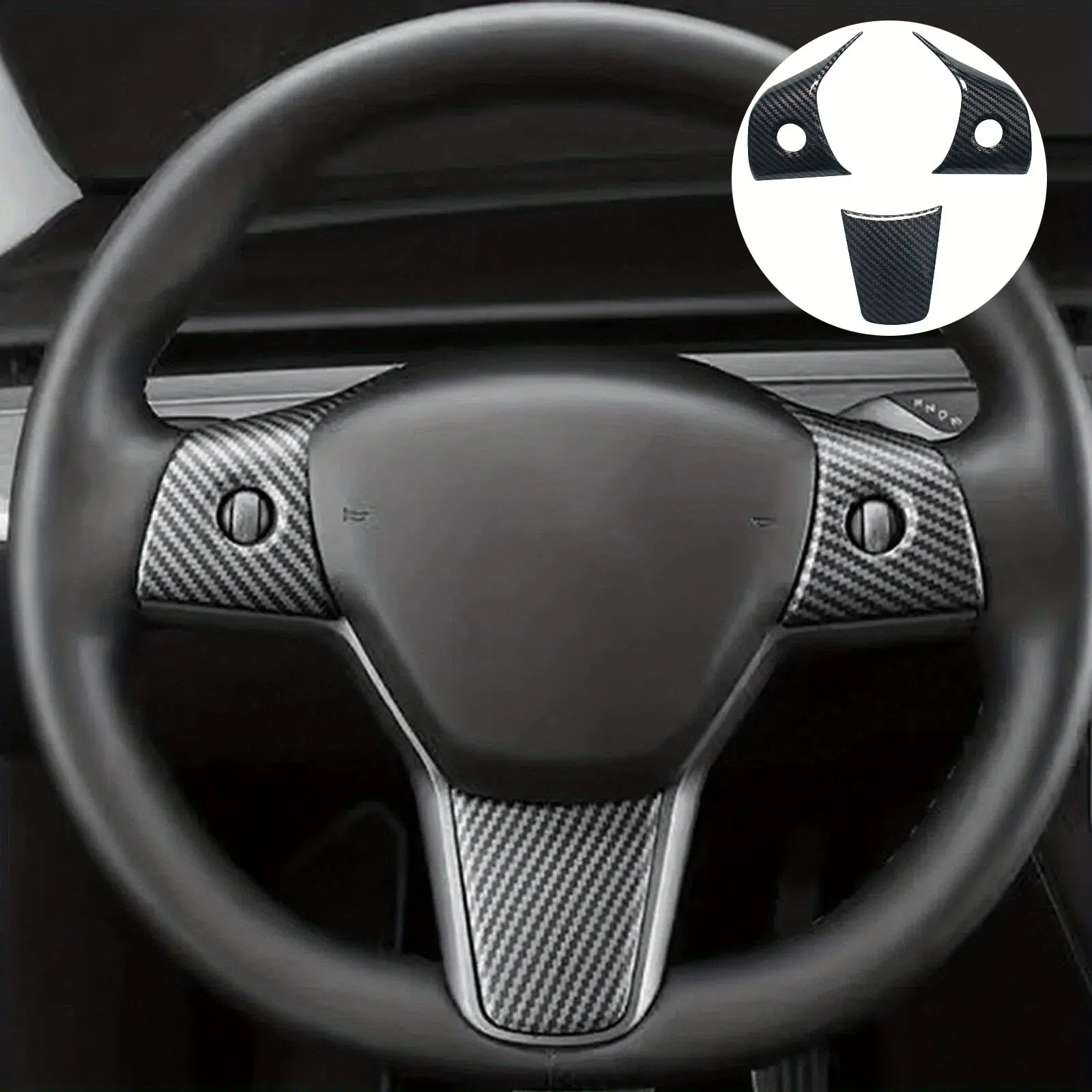 Tesla Model 3/y Steering Wheel Button Sticker, Perfect Fit, Durable Abs Plastic Interior Upgrade Accessory, Enhance Your Car's Look & Functionality, Car Interior Decorative, Car Decorations, Car Accessories, Auto Accessories