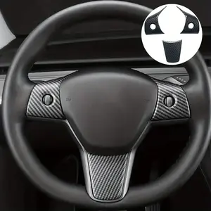 Tesla Model 3/y Steering Wheel Button Sticker, Perfect Fit, Durable Abs Plastic Interior Upgrade Accessory, Enhance Your Car's Look & Functionality, Car Interior Decorative