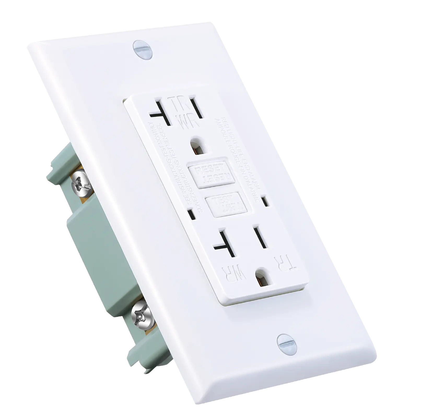 20/15 Amp GFCI Outlet, Tamper-Resistant, Weather Resistant Receptacle Indoor or Outdoor Use, LED Indicator with Decor Wall Plates and Screws, UL Listed, White