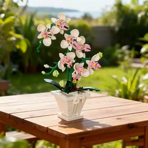 Handmade Art Craft Jewelry Set DIY Orchid Potted Model Eternal Flowers Adjustable Shape Decor, Home Decoration & Gift Ideas