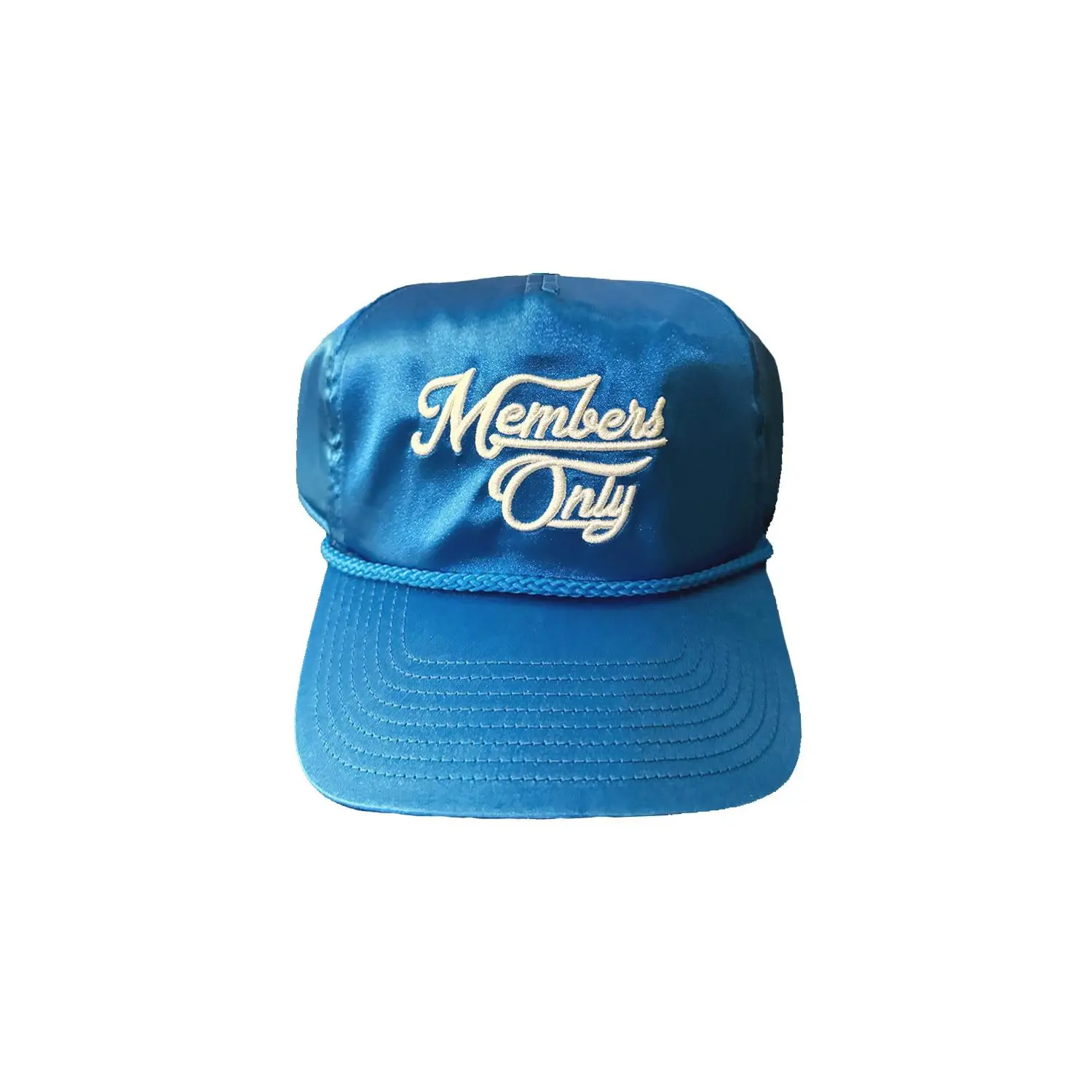 MEMBERS EXCLUSIVE VINTAGE SATIN SCRIPT TRUCKER HAT - OCEAN