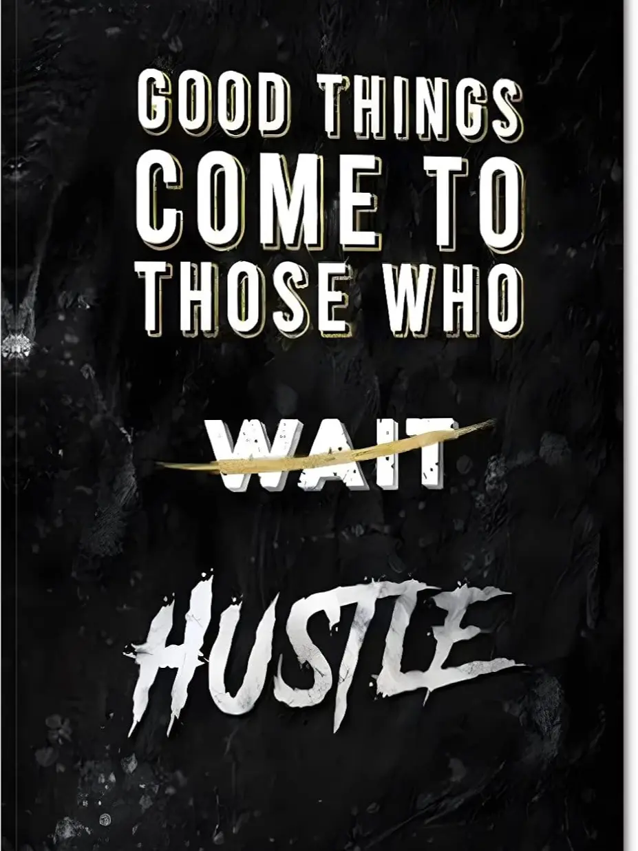 Black and White Letter Good Things Comes After Those Who Hustle Inspirational Posters and Prints Motivational Quote Art Wall Pictures for Living Room Office Framed Easy to Hang SHJY-01618