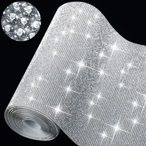 81000 Pieces 2mm 78.7 X 7.87 Inch Bling Rhinestones Crystal Sheet  Self Adhesive Rhinestone Sticker For Car Decoration Clothing Diy Craft(white)