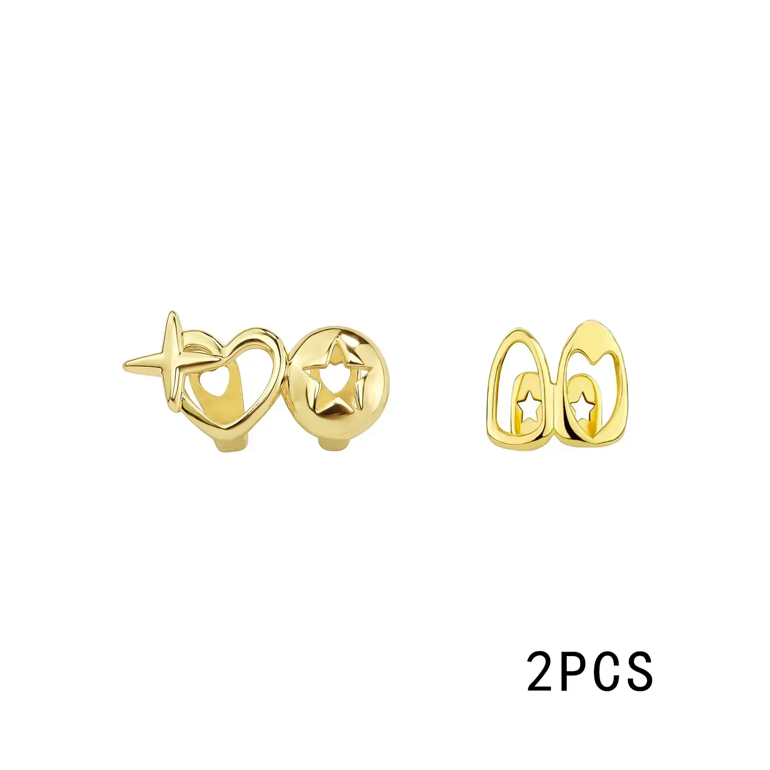 A pair of golden upper teeth