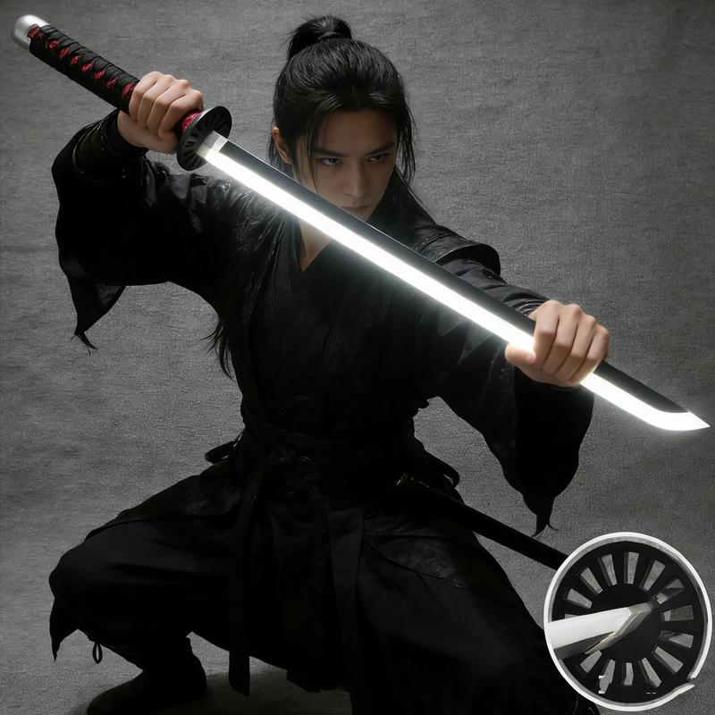 Swords Republic Light-Up Demon Slayer Katana 41 Inch Collectible Gift with Rechargeable USB Lightsaber Retractable Neopixel Lightsaber