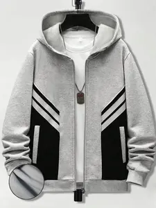 Boys' Youth Hoodie Fleece Zipper Cardigan Hooded Sweatshirt Trendy Fashion Everyday School Commuter Versatile Casual Vintage Street Spring Autumn Winter Size 8-16 Y B2701