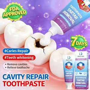 FDA-certified cavity repair toothpaste repairs cavities, fills holes, removes plaque, relieves toothache, gentle and non-irritating, long-lasting cavity protection.