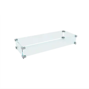 [only wind guard] Thick Tempered Glass Wind Guard  - Protective Wind Resistant Panel for Propane Fire Pit Tables