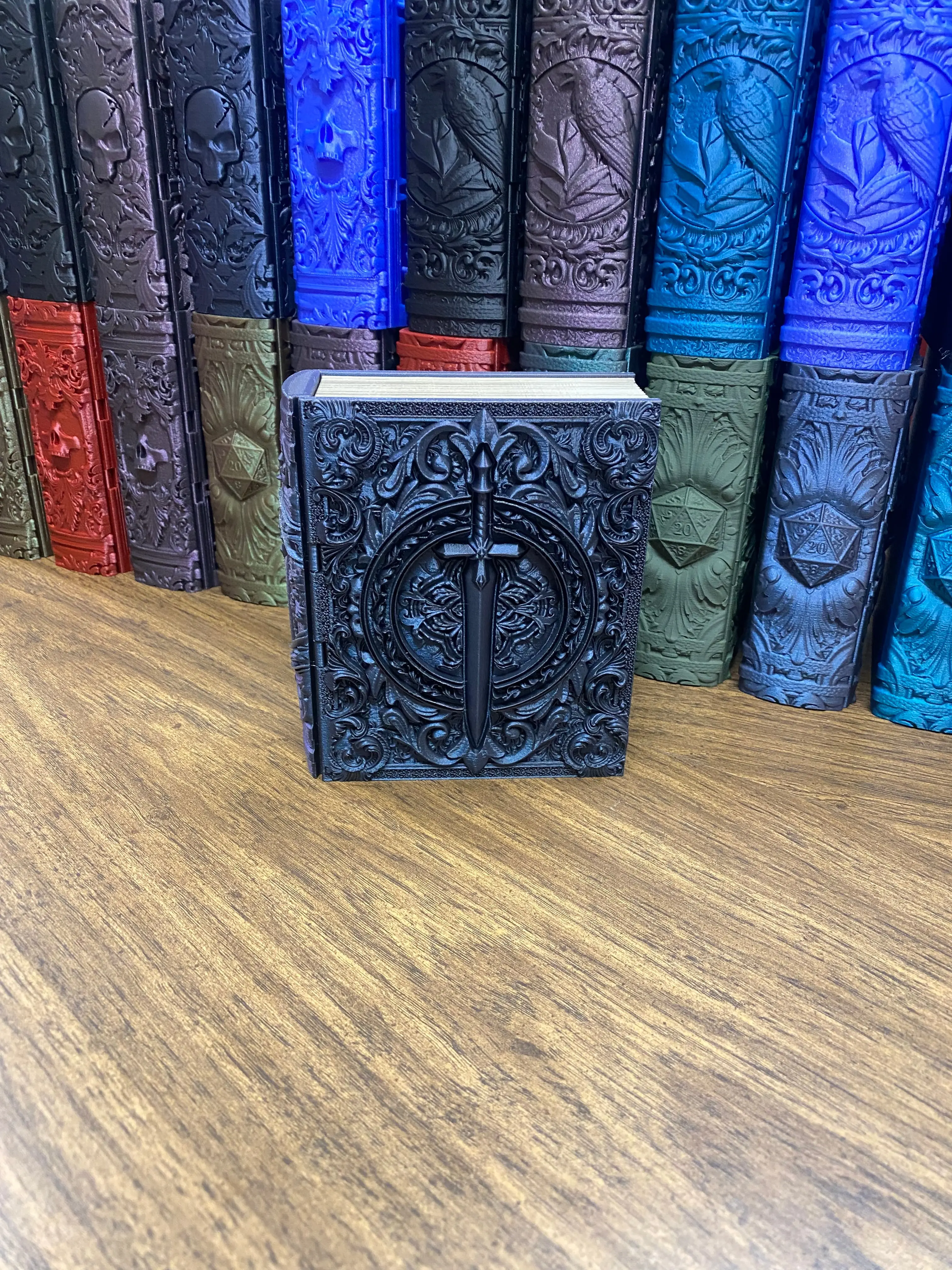Fighter Reforged Tome DnD Dice Storage Tray | 3D Printed Book Box