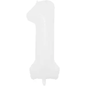 32 inch White Number Foil Helium Balloons 0 1 2  6 7 8 9 Birthday Party  Shower Decoration Adult Wedding Helium Globos (32 inch White 1)