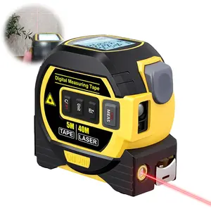 3-in-1 Digital Laser Tape Measure Electronic Distance Calculator High Precision Steel Tape Heavy-Duty Construction Tool for Professionals m unit switch 2  in  1  measuring  tool