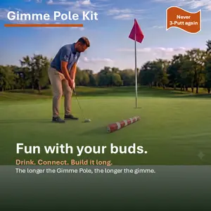 Gimme Pole Kit - The Ultimate on-Course Putting Game for Golfers who Know that Longer Poles Mean Longer gimmes.
