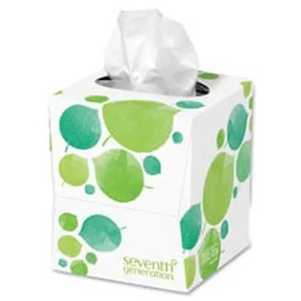 Seventh Generation SEV13719CT Eco-Friendly Unscented 2-Ply Facial Tissue, Recycled Paper Dye-Free Tissues in Cube Box, 85 Sheets per Box