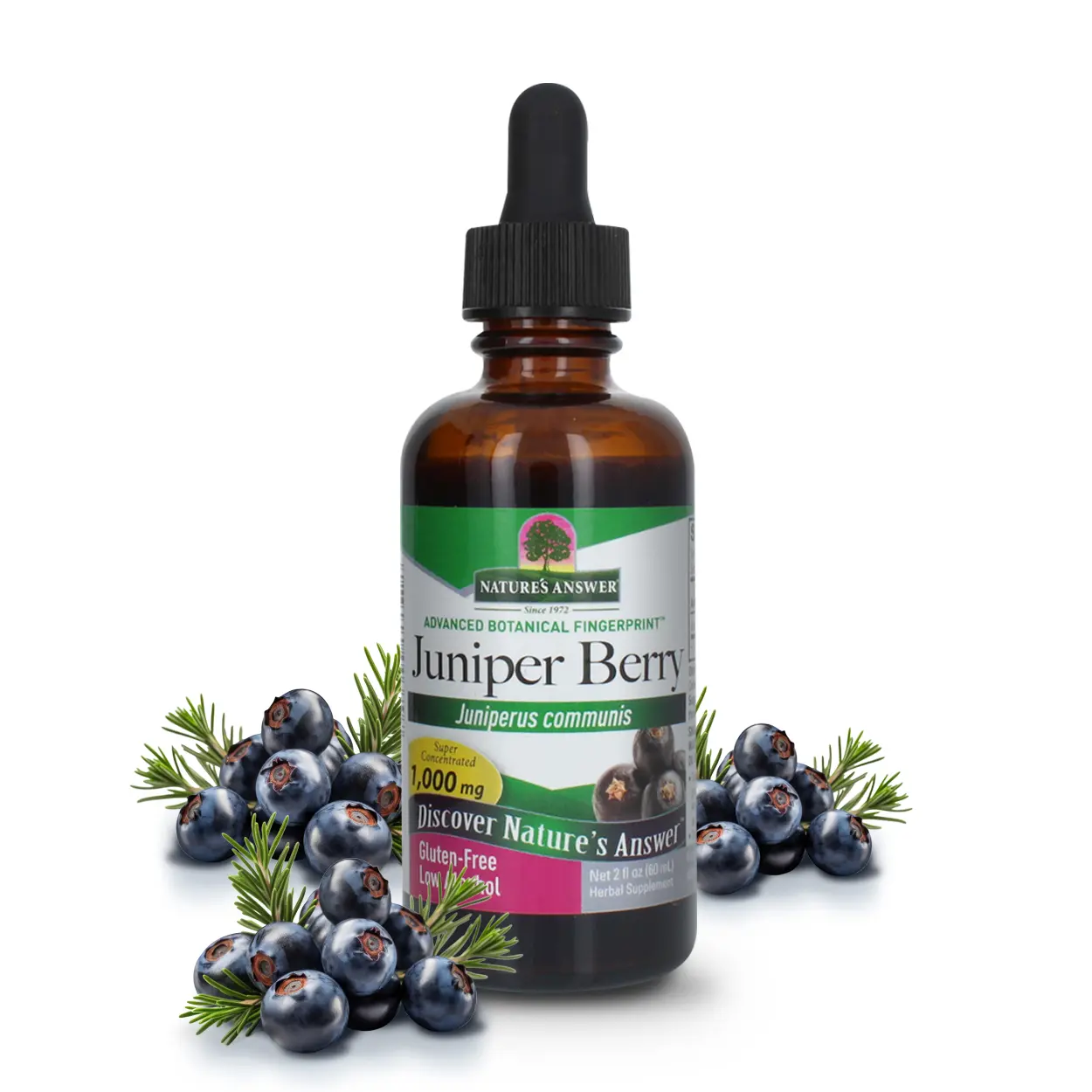 Nature's Answer Juniper Berry Supplement with Organic Alcohol, 2-Fluid Ounces | Urinary Tract Support | Promotes Healthy Kidneys | Single Count