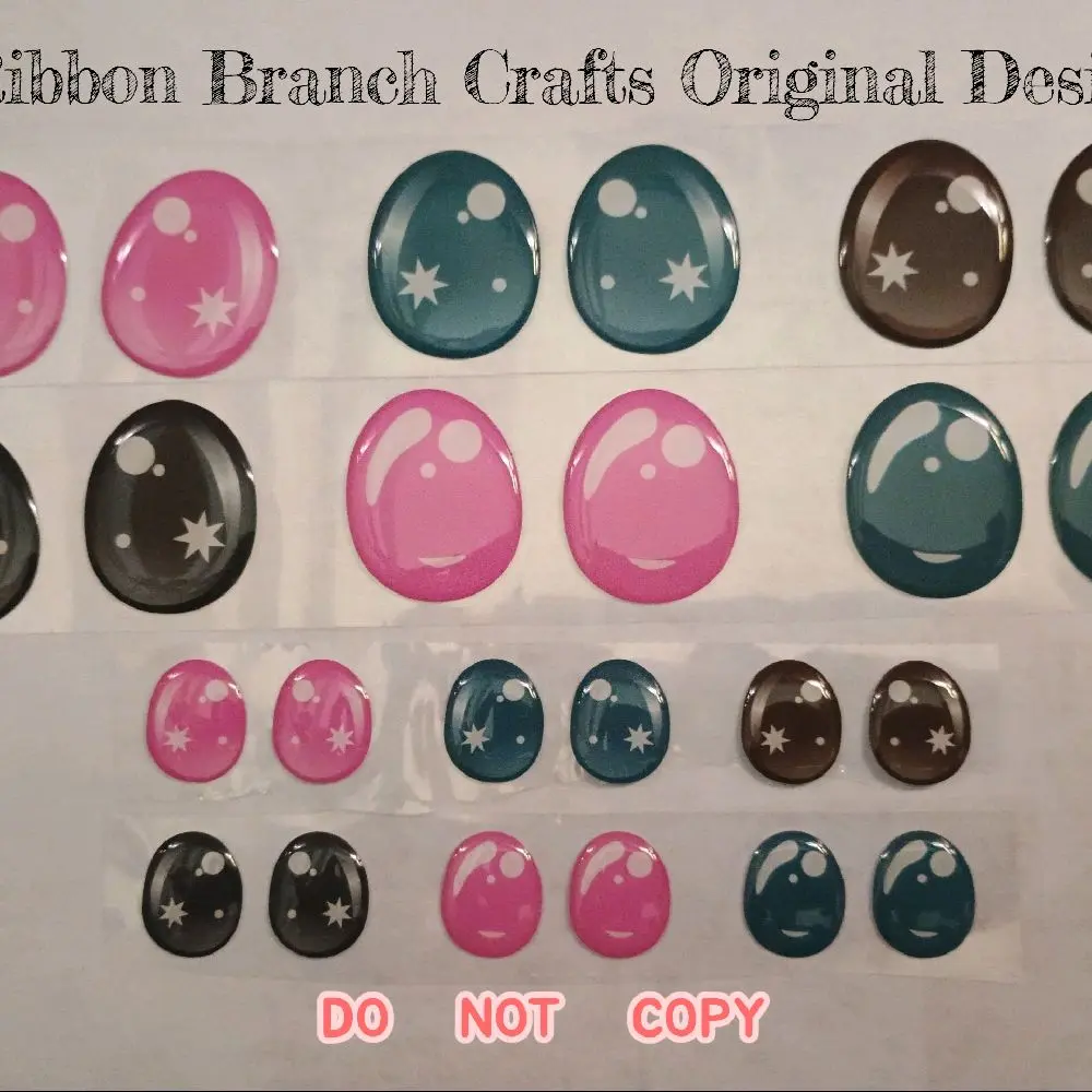 RBC#12 / ORIGINAL DESIGN / Resin eyes for clay / Ribbon Branch Crafts / air dry foam clay / porcelain clay / doll eyes / felt eyes