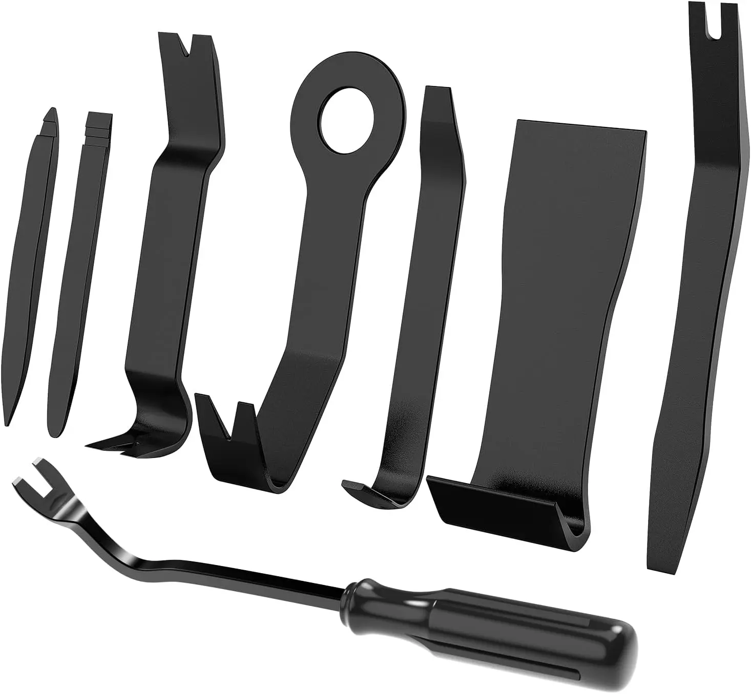 Nilight 8PCS No-Scratch Auto Trim Removal Toolkit for Car Audio, Dash Panel, Window Molding Fastener Removal - Black Automotive Car Repair Assembly & Disassembly Toolkit fathersdaygift, Tool Kit Set, Multi-Tool Trim Tools