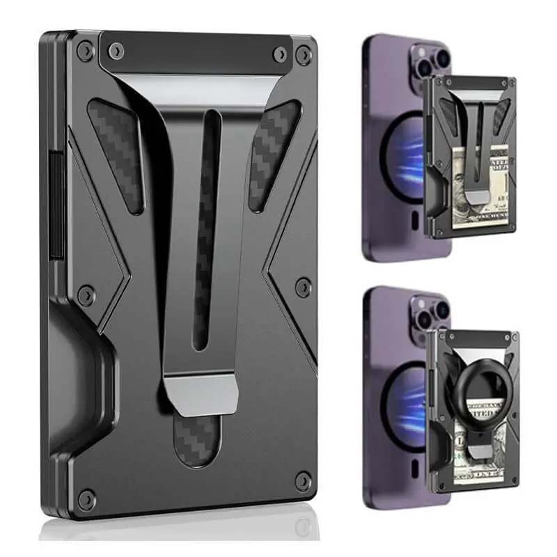 Magnetic RFID Wallet Slim Minimalist Wallet for iPhone