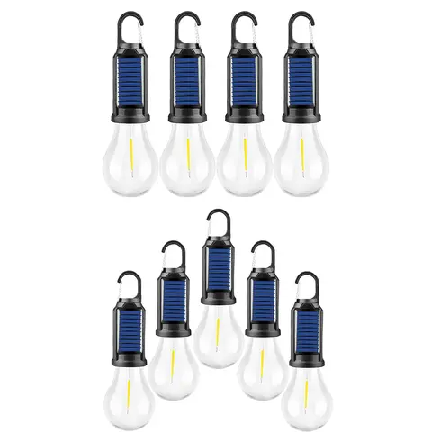 2026 New Acrylonitrile Butadiene Styrene Solar-Powered Rechargeable Camping Light, Lightweight Waterproof LED Warm Light with Hook, Handheld Bright Flashlight for Hiking, Festivals (Home Improvement Lighting Accessory)