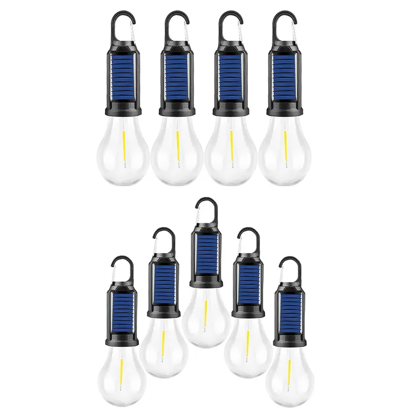 2026 New Acrylonitrile Butadiene Styrene Solar-Powered Rechargeable Camping Light, Lightweight Waterproof LED Warm Light with Hook, Handheld Bright Flashlight for Hiking, Festivals (Home Improvement Lighting Accessory)