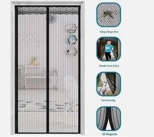 Magnetic Screen Door Retractable Mesh Net Pet Patio Hands Free Mosquito Magic
