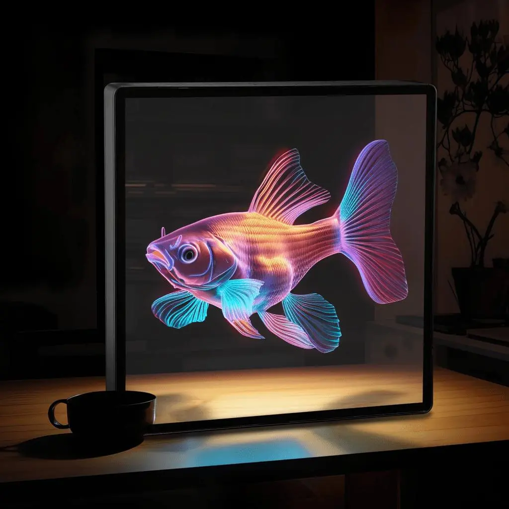 Naked Eye 3D Hologram Fan, Projection Light, 3D Projector, Cool Lamp for Game Room, Wall Lights, Novelty LED Lights, Remote & App Control